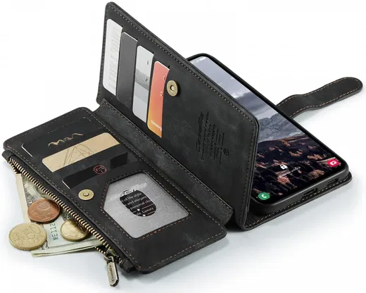 CaseMe C30 Samsung Galaxy S24 Plus Hoesje Pasjeshouder Book Case Zwart afbeelding 8