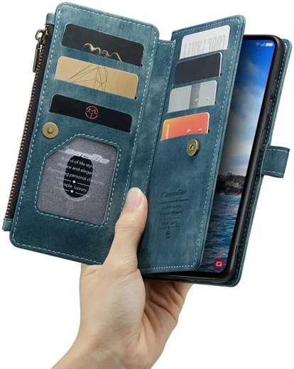 CaseMe C30 Samsung Galaxy S24 Plus Hoesje Pasjeshouder Book Case Blauw afbeelding 12
