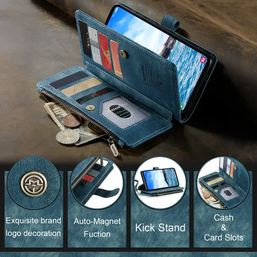 CaseMe C30 Samsung Galaxy S24 Plus Hoesje Pasjeshouder Book Case Blauw afbeelding 3