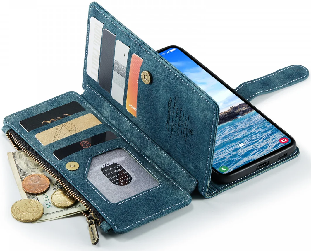 CaseMe C30 Samsung Galaxy S24 Plus Hoesje Pasjeshouder Book Case Blauw afbeelding 8