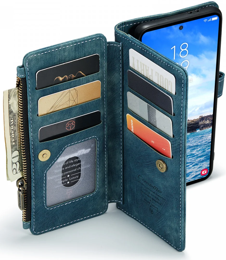 CaseMe C30 Samsung Galaxy S24 Plus Hoesje Pasjeshouder Book Case Blauw afbeelding 9