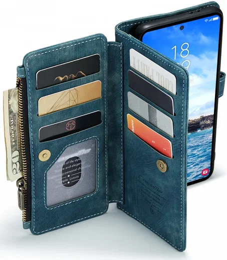 CaseMe C30 Samsung Galaxy S24 Plus Hoesje Pasjeshouder Book Case Blauw afbeelding 9