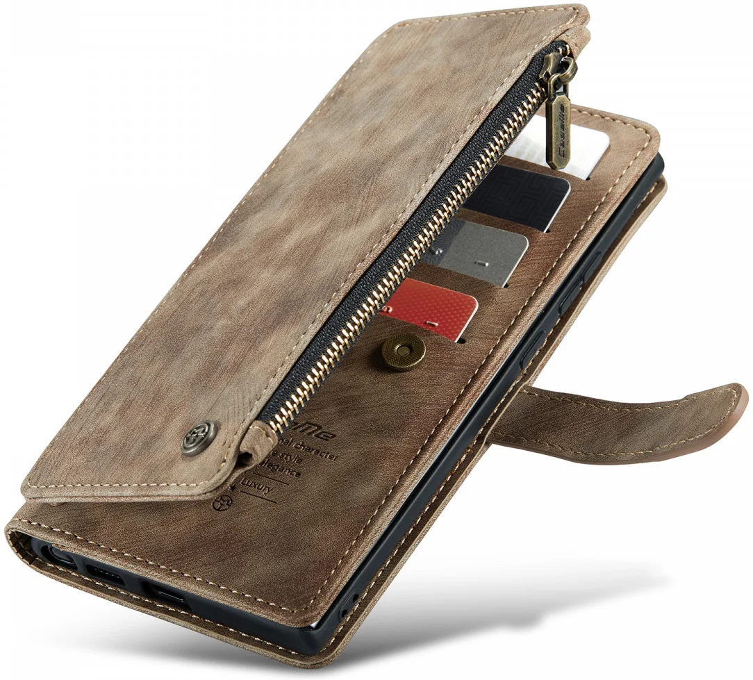 CaseMe C30 Samsung Galaxy S24 Ultra Hoesje Pasjeshouder Bruin afbeelding 11