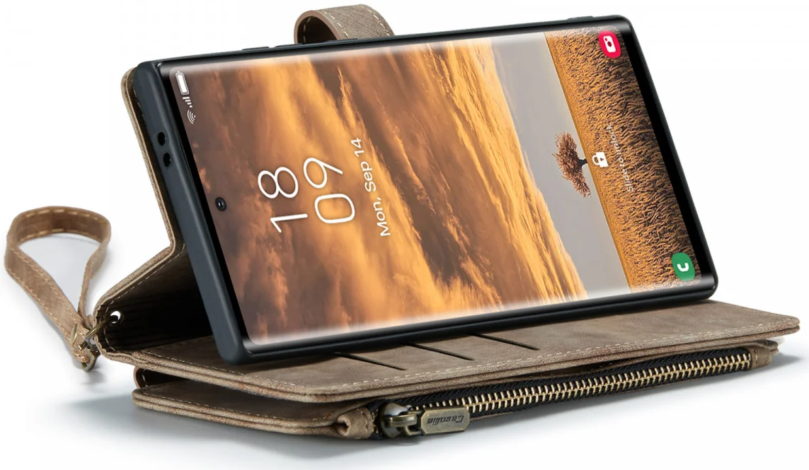 CaseMe C30 Samsung Galaxy S24 Ultra Hoesje Pasjeshouder Bruin afbeelding 17