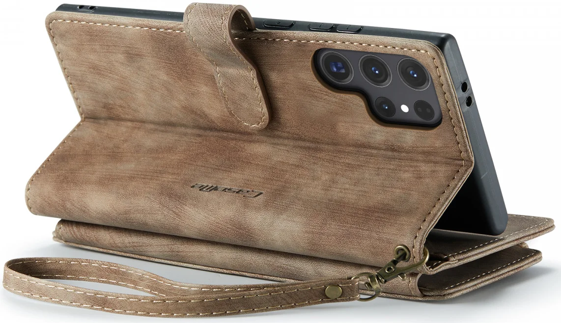 CaseMe C30 Samsung Galaxy S24 Ultra Hoesje Pasjeshouder Bruin afbeelding 18