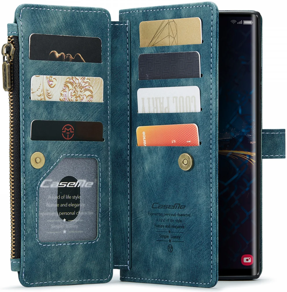 CaseMe C30 Samsung Galaxy S24 Ultra Hoesje Pasjeshouder Blauw afbeelding 1