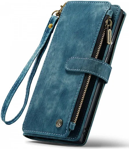 CaseMe C30 Samsung Galaxy S24 Ultra Hoesje Pasjeshouder Blauw afbeelding 13