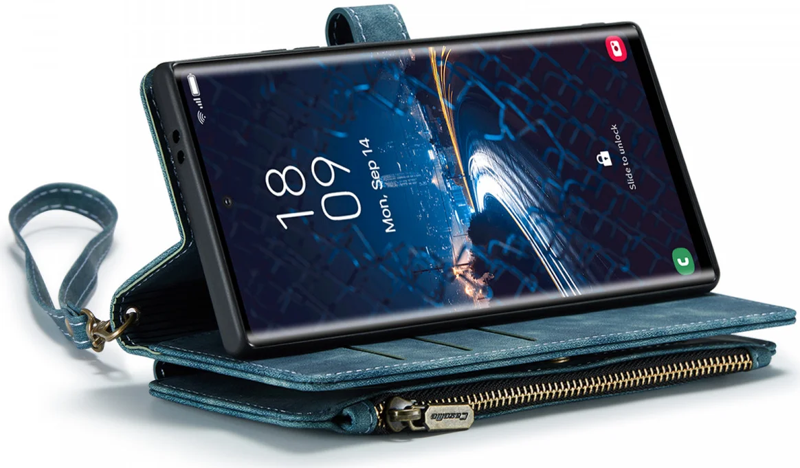 CaseMe C30 Samsung Galaxy S24 Ultra Hoesje Pasjeshouder Blauw afbeelding 17
