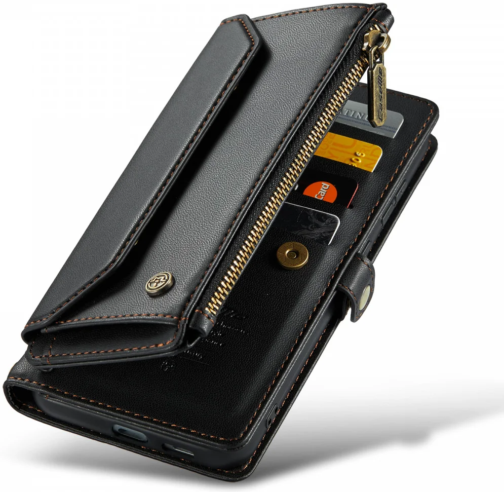 CaseMe C36 Samsung Galaxy S24 Hoesje Zipper Book Case Zwart afbeelding 13