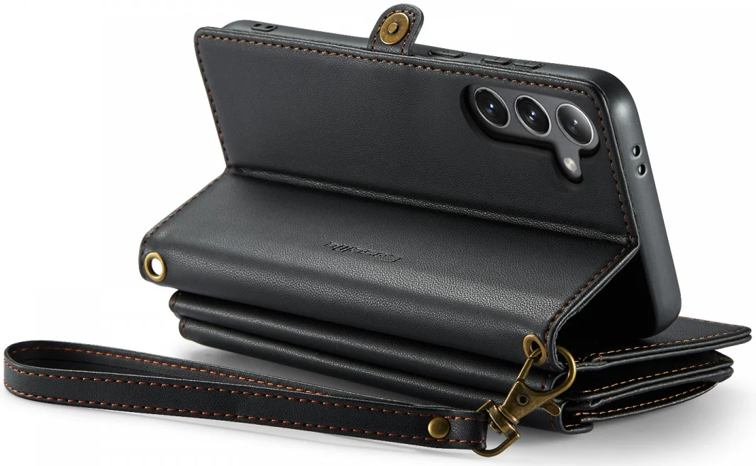 CaseMe C36 Samsung Galaxy S24 Hoesje Zipper Book Case Zwart afbeelding 14