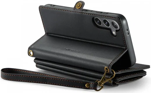 CaseMe C36 Samsung Galaxy S24 Hoesje Zipper Book Case Zwart afbeelding 14