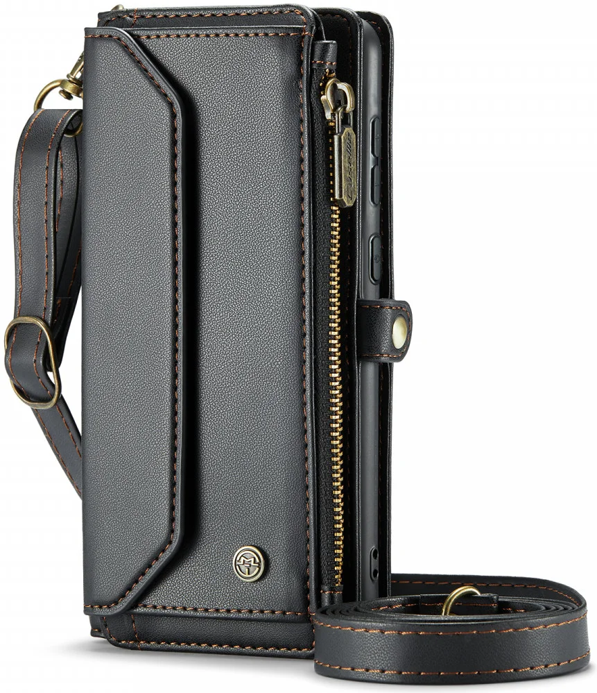 CaseMe C36 Samsung Galaxy S24 Hoesje Zipper Book Case Zwart afbeelding 1