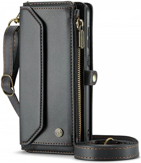 CaseMe C36 Samsung Galaxy S24 Hoesje Zipper Book Case Zwart afbeelding 1
