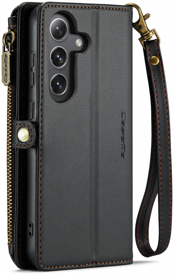 CaseMe C36 Samsung Galaxy S24 Hoesje Zipper Book Case Zwart afbeelding 2