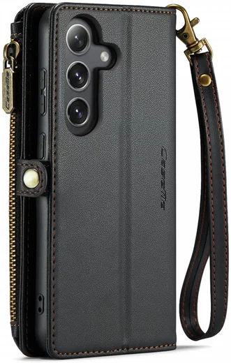 CaseMe C36 Samsung Galaxy S24 Hoesje Zipper Book Case Zwart afbeelding 2