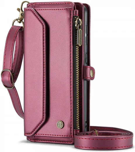 CaseMe C36 Samsung Galaxy S24 Hoesje Zipper Book Case Rood afbeelding 1