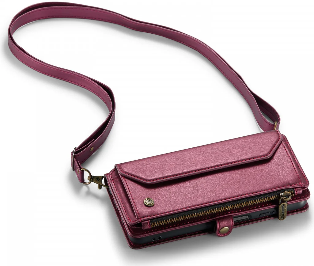 CaseMe C36 Samsung Galaxy S24 Hoesje Zipper Book Case Rood afbeelding 11