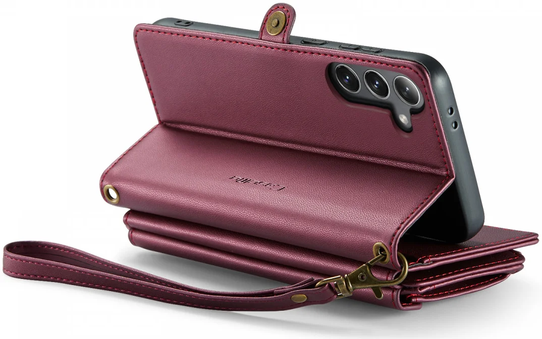 CaseMe C36 Samsung Galaxy S24 Hoesje Zipper Book Case Rood afbeelding 14