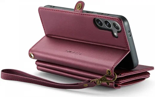 CaseMe C36 Samsung Galaxy S24 Hoesje Zipper Book Case Rood afbeelding 14