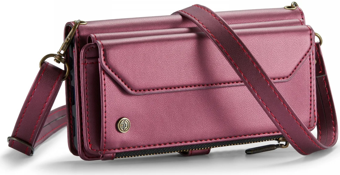 CaseMe C36 Samsung Galaxy S24 Hoesje Zipper Book Case Rood afbeelding 18