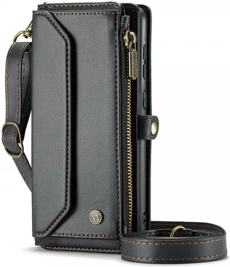 CaseMe C36 Samsung Galaxy S24 Plus Hoesje Zipper Book Case Zwart afbeelding 1