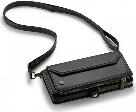 CaseMe C36 Samsung Galaxy S24 Plus Hoesje Zipper Book Case Zwart afbeelding 11