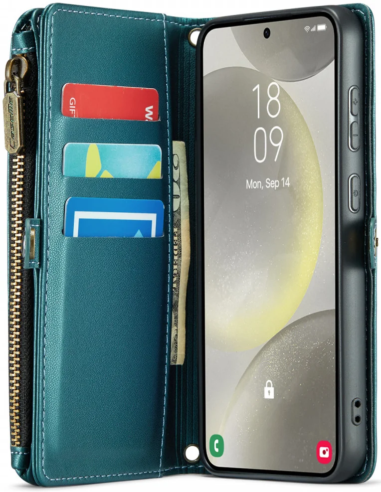 CaseMe C36 Samsung Galaxy S24 Plus Hoesje Zipper Book Case Blauw afbeelding 12