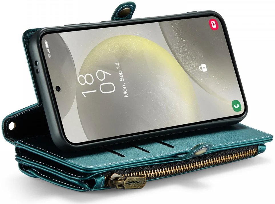 CaseMe C36 Samsung Galaxy S24 Plus Hoesje Zipper Book Case Blauw afbeelding 15