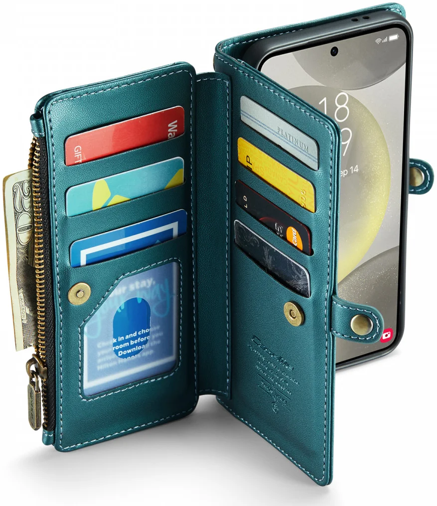 CaseMe C36 Samsung Galaxy S24 Plus Hoesje Zipper Book Case Blauw afbeelding 16