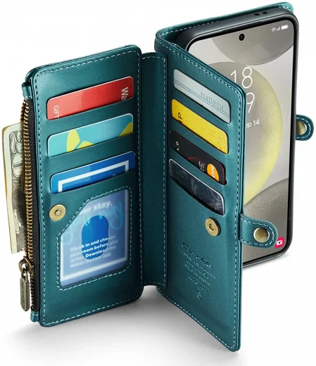 CaseMe C36 Samsung Galaxy S24 Plus Hoesje Zipper Book Case Blauw afbeelding 16