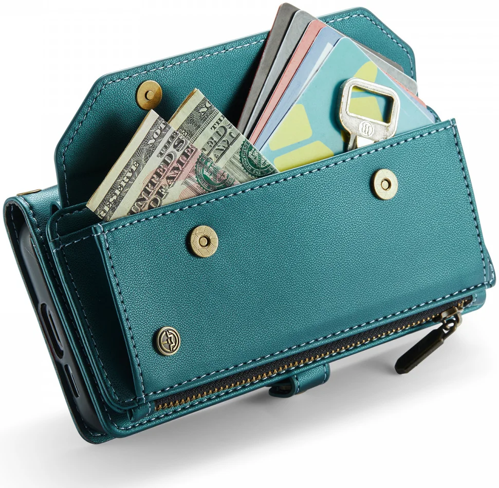 CaseMe C36 Samsung Galaxy S24 Plus Hoesje Zipper Book Case Blauw afbeelding 17