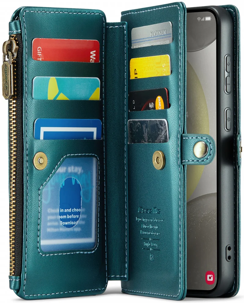 CaseMe C36 Samsung Galaxy S24 Plus Hoesje Zipper Book Case Blauw afbeelding 3