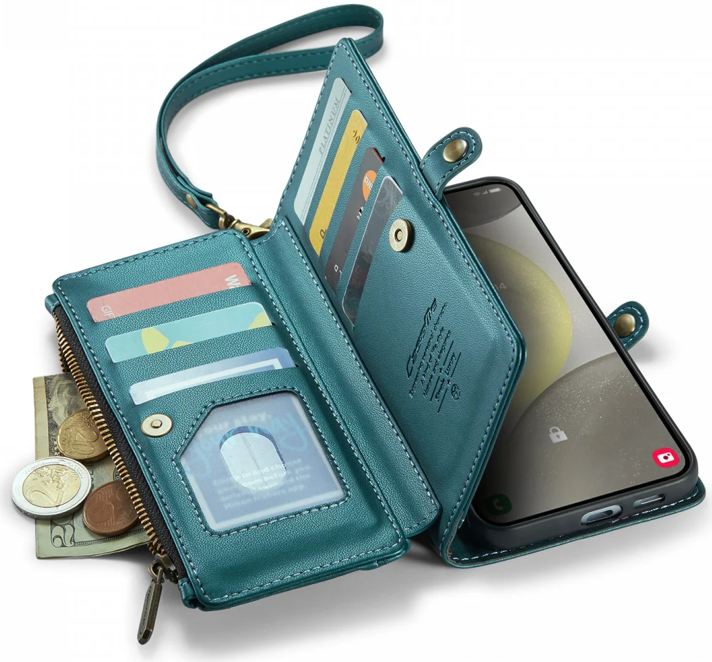 CaseMe C36 Samsung Galaxy S24 Plus Hoesje Zipper Book Case Blauw afbeelding 7