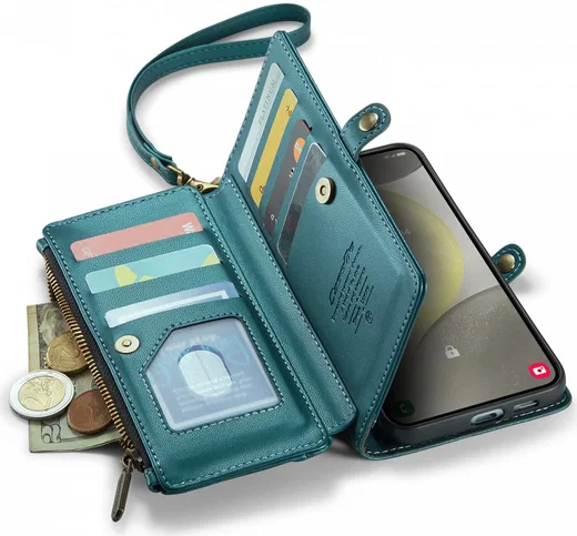 CaseMe C36 Samsung Galaxy S24 Plus Hoesje Zipper Book Case Blauw afbeelding 7