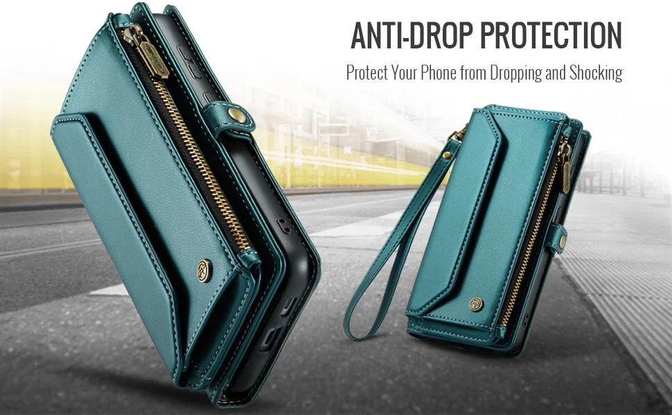 CaseMe C36 Samsung Galaxy S24 Plus Hoesje Zipper Book Case Blauw afbeelding 8