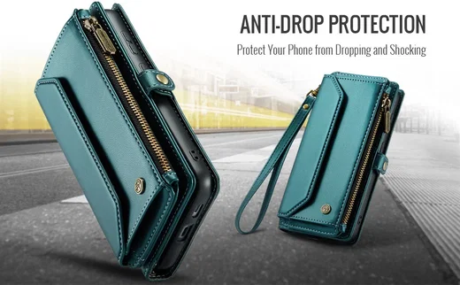 CaseMe C36 Samsung Galaxy S24 Plus Hoesje Zipper Book Case Blauw afbeelding 8