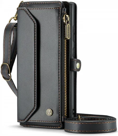 CaseMe C36 Samsung Galaxy S24 Ultra Hoesje Zipper Book Case Zwart afbeelding 1