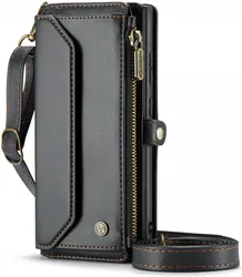 CaseMe C36 Samsung Galaxy S24 Ultra Hoesje Zipper Book Case Zwart afbeelding