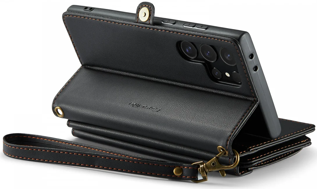 CaseMe C36 Samsung Galaxy S24 Ultra Hoesje Zipper Book Case Zwart afbeelding 14