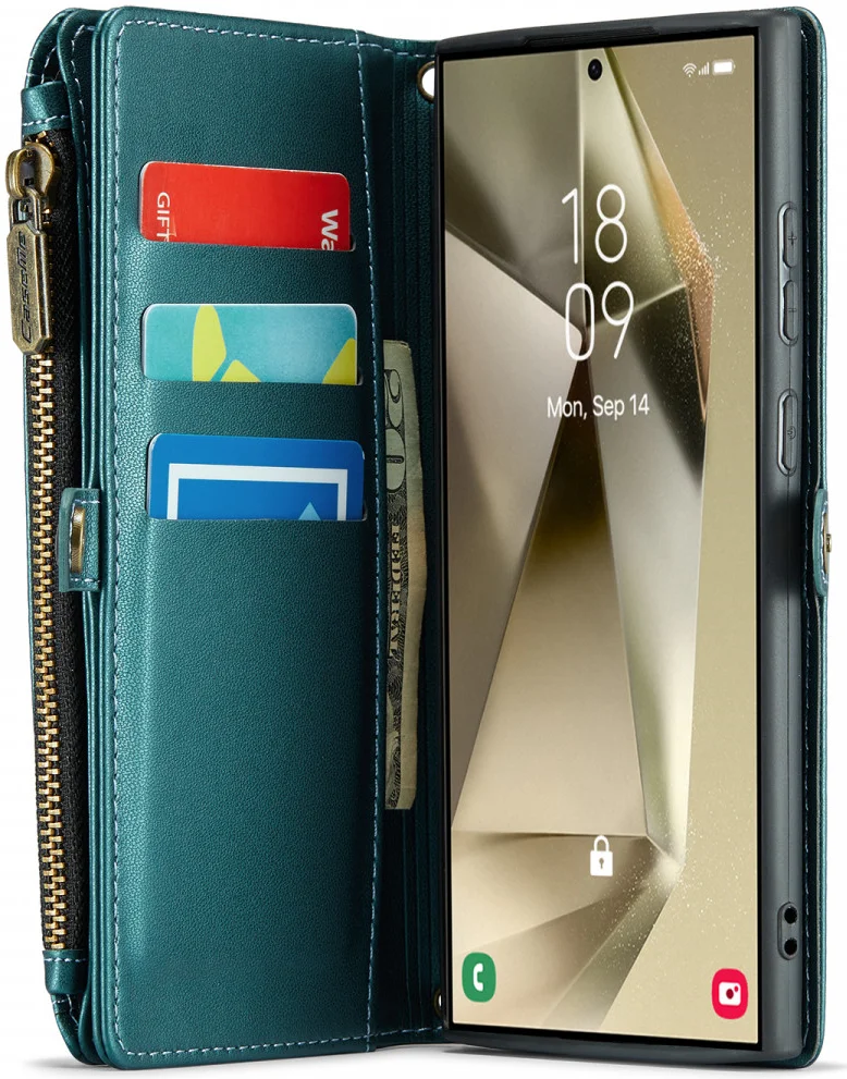CaseMe C36 Samsung Galaxy S24 Ultra Hoesje Zipper Book Case Blauw afbeelding 12