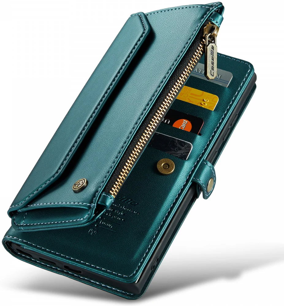 CaseMe C36 Samsung Galaxy S24 Ultra Hoesje Zipper Book Case Blauw afbeelding 13