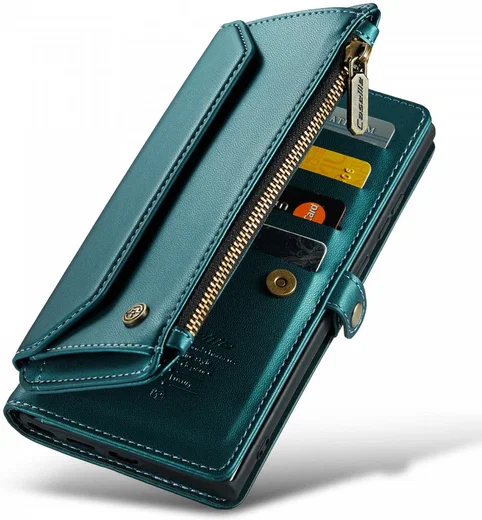 CaseMe C36 Samsung Galaxy S24 Ultra Hoesje Zipper Book Case Blauw afbeelding 13