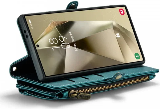 CaseMe C36 Samsung Galaxy S24 Ultra Hoesje Zipper Book Case Blauw afbeelding 15