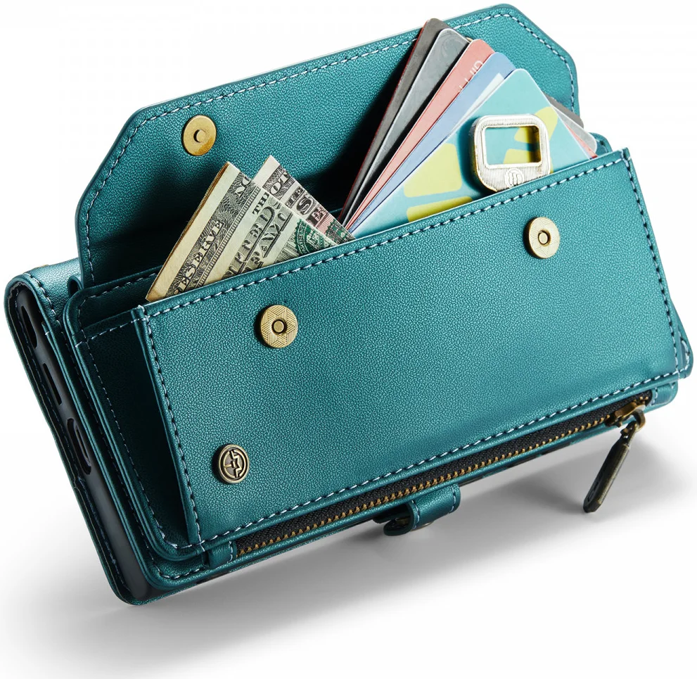 CaseMe C36 Samsung Galaxy S24 Ultra Hoesje Zipper Book Case Blauw afbeelding 17
