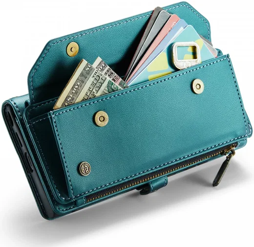 CaseMe C36 Samsung Galaxy S24 Ultra Hoesje Zipper Book Case Blauw afbeelding 17