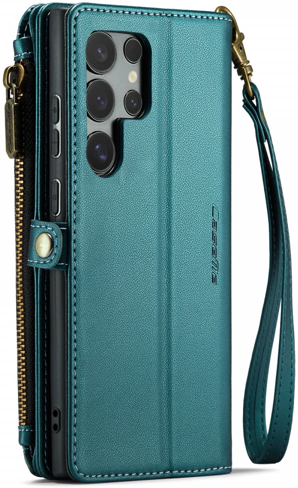 CaseMe C36 Samsung Galaxy S24 Ultra Hoesje Zipper Book Case Blauw afbeelding 2