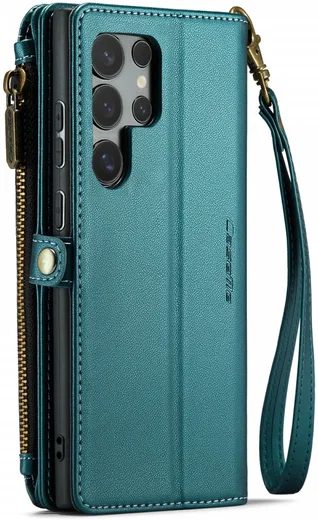 CaseMe C36 Samsung Galaxy S24 Ultra Hoesje Zipper Book Case Blauw afbeelding 2
