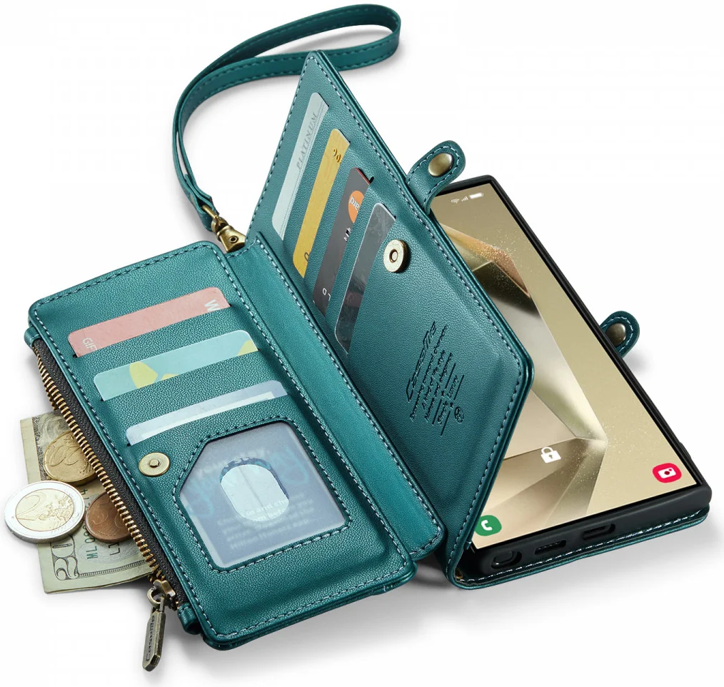 CaseMe C36 Samsung Galaxy S24 Ultra Hoesje Zipper Book Case Blauw afbeelding 7