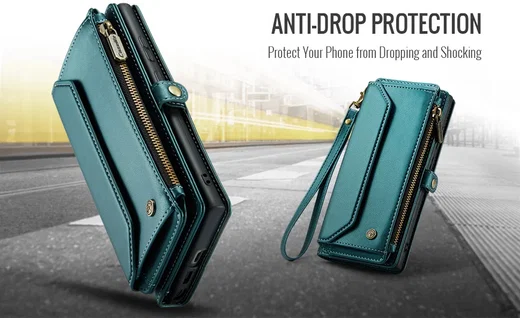 CaseMe C36 Samsung Galaxy S24 Ultra Hoesje Zipper Book Case Blauw afbeelding 8