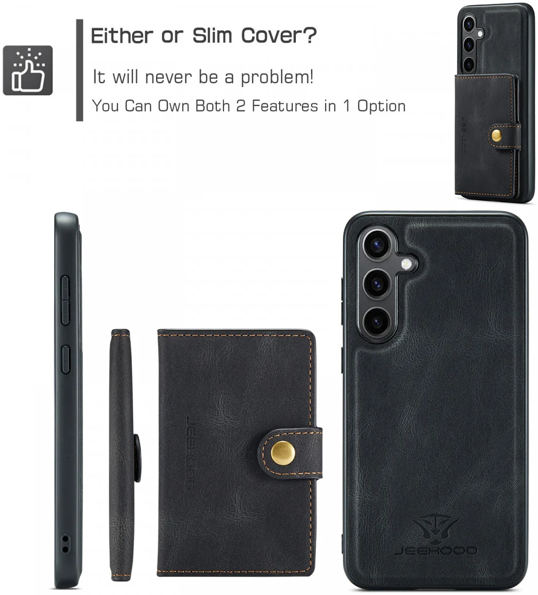 CaseMe JH-01 Samsung Galaxy S24 Hoesje Magnetische Kaarthouder Zwart afbeelding 12